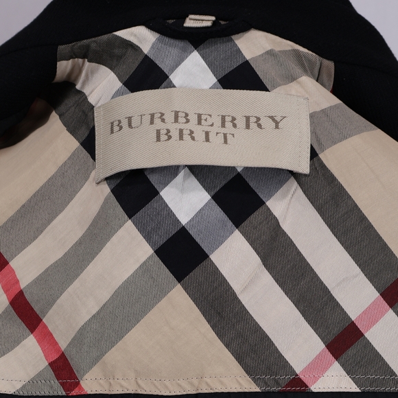 Burberry Brit Black Wool Belted Trench Coat - Picture 15 of 16